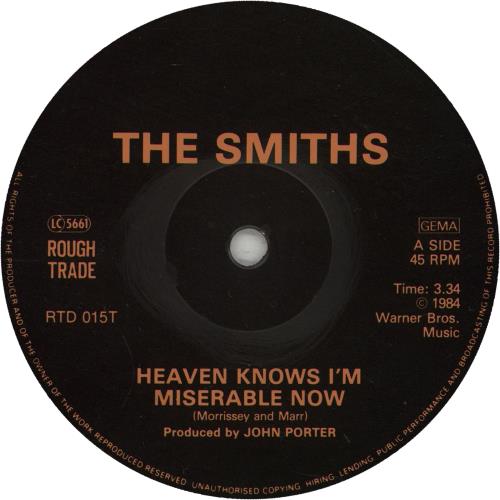 THE SMITHS / Heaven Knows〜　12インチ The Smiths Heaven Knows I'm Miserable Now German 12